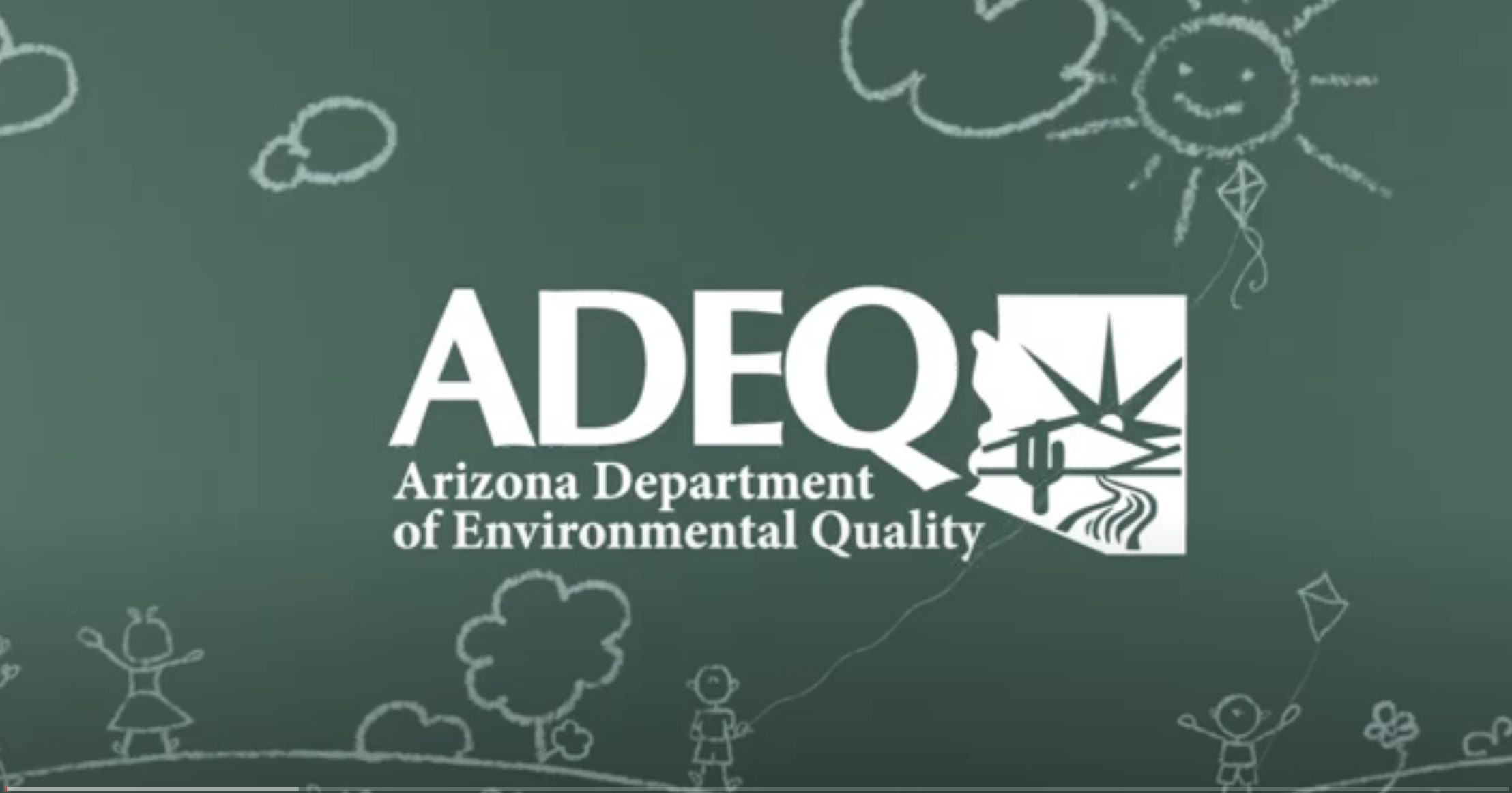 Tucson Kids Create Neighborhood Composting Business with a text overlay that reads ADEQ. Also has play button to watch/listen to a video. 