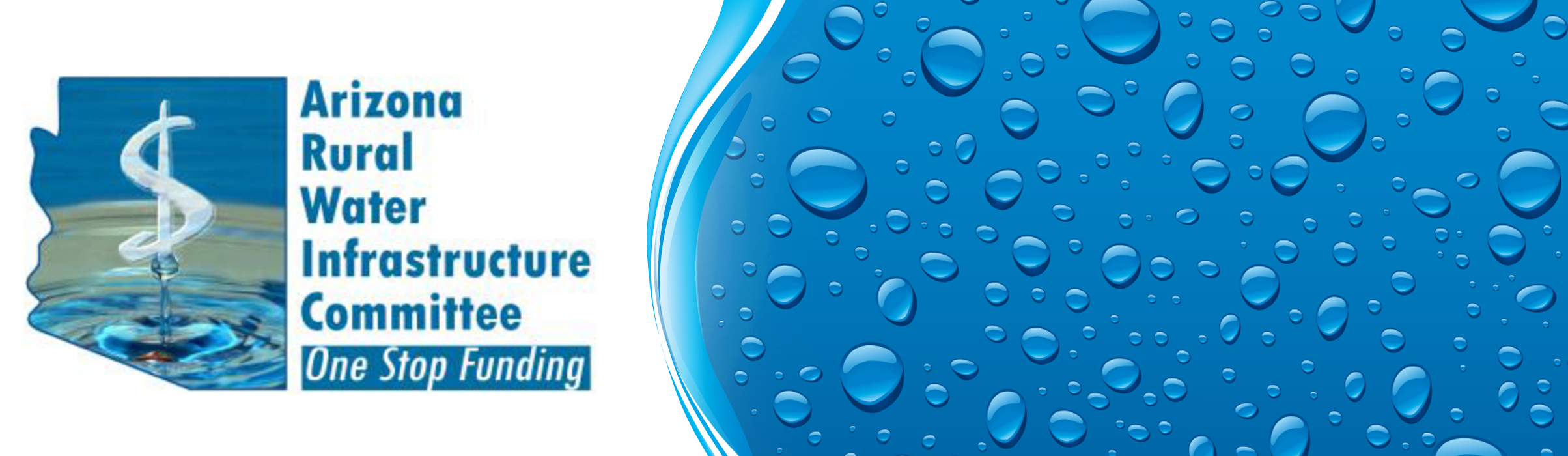 Image of RWIC logo on a water droplet background